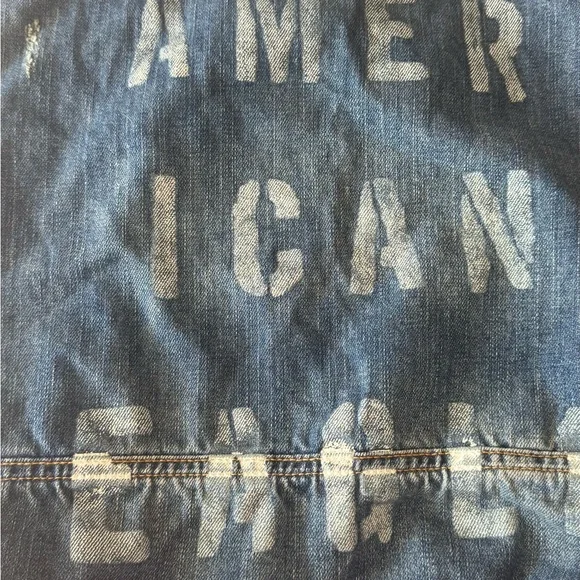 American Eagle Distressed Denim Tote Bag - Picture 5 of 10